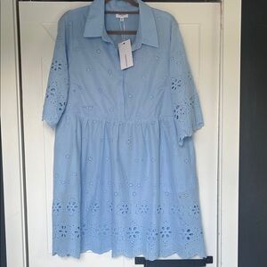 Social Threads Anniewear Blue Eyelet Mini Dress